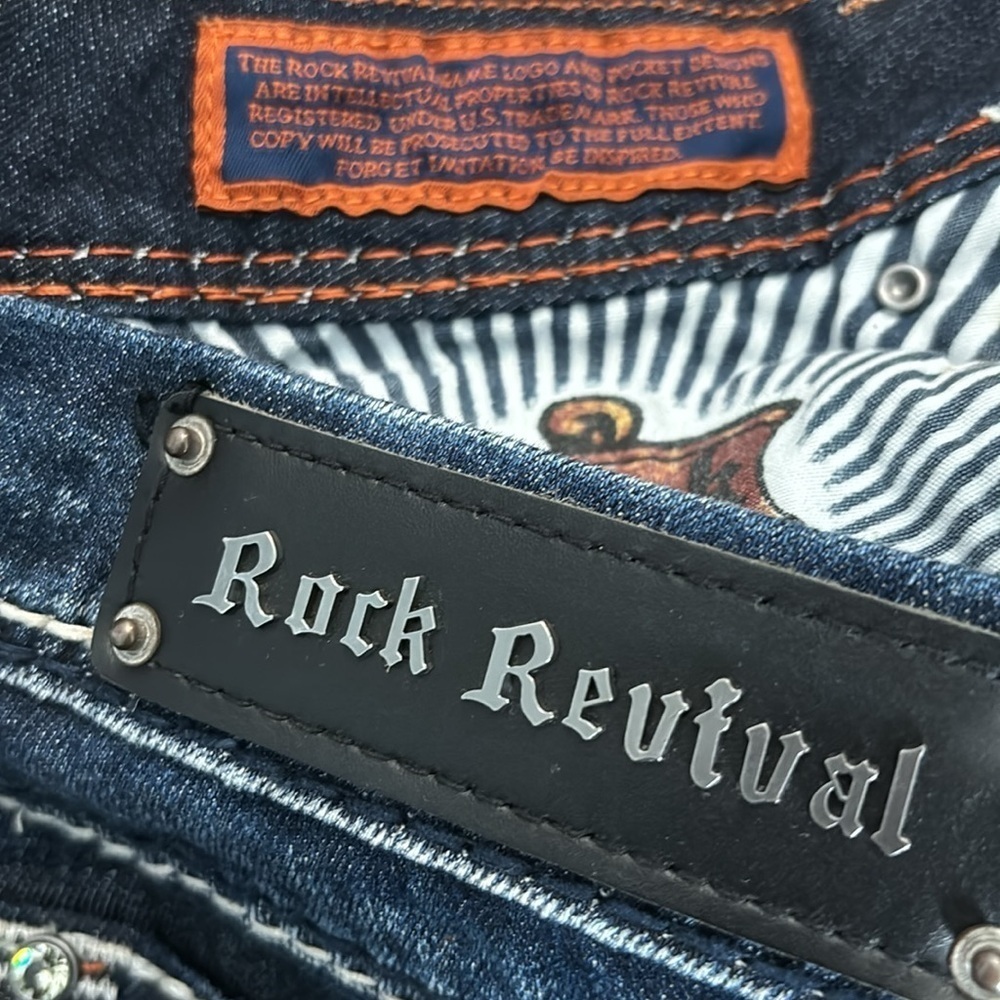 New ROCK REVIVAL Charlotte Capri Jeans Size 31 - Picture 8 of 13